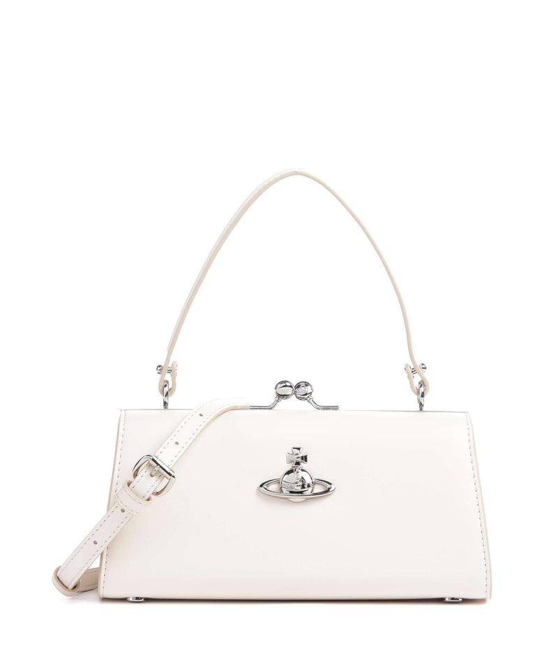 Vivienne Westwood Doll Frame Smooth XL Handbag white