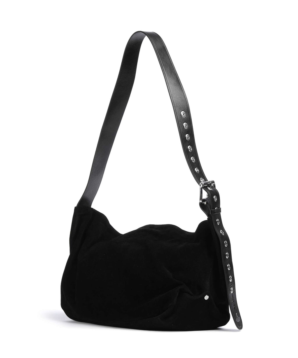 Vivienne Westwood Maxime Suede Medium Hobo bag black