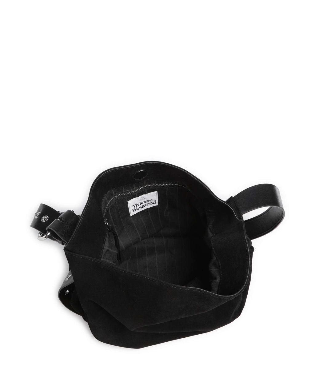 Vivienne Westwood Maxime Suede Medium Hobo bag black
