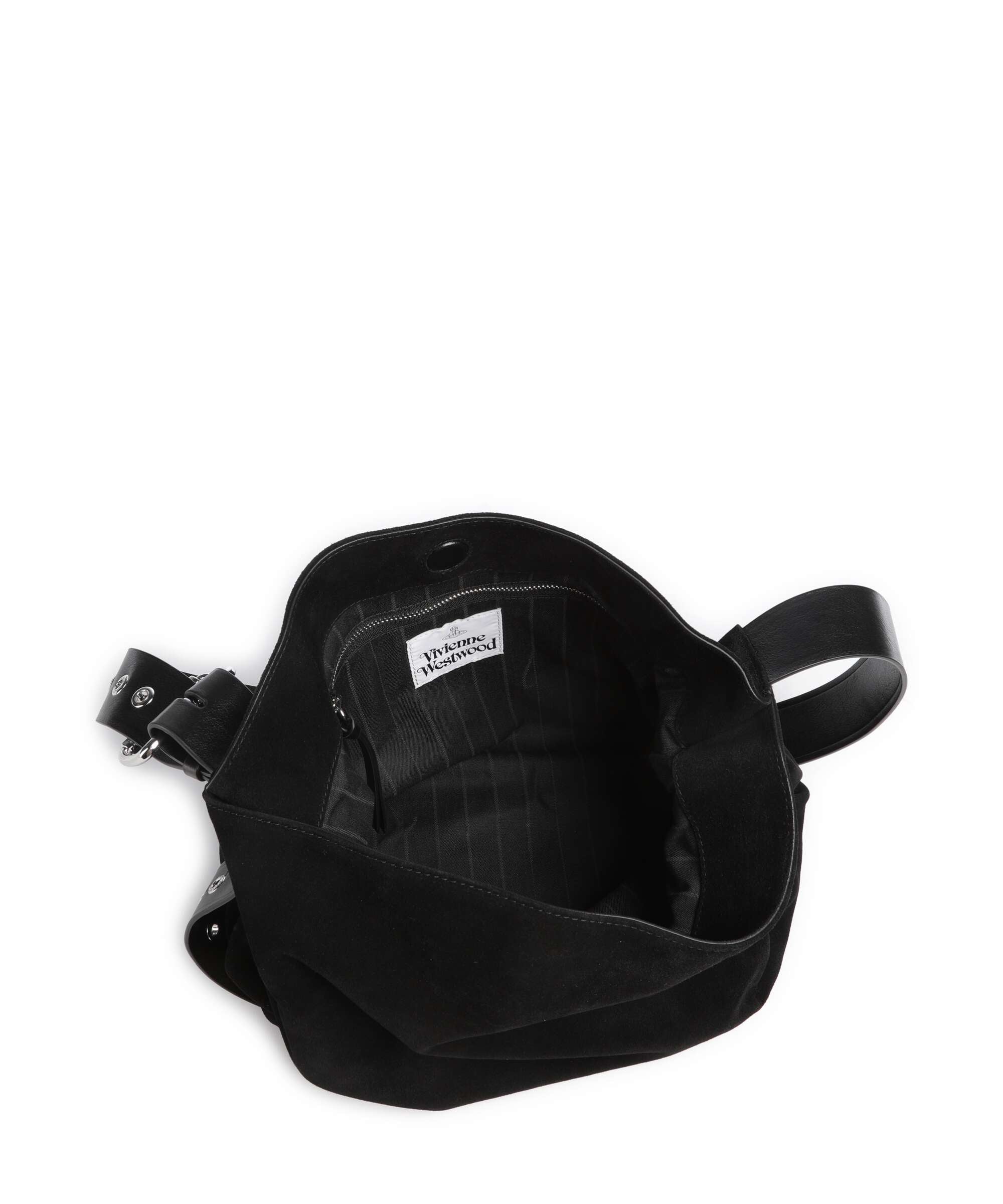 Vivienne Westwood Maxime Suede Medium Hobo bag black