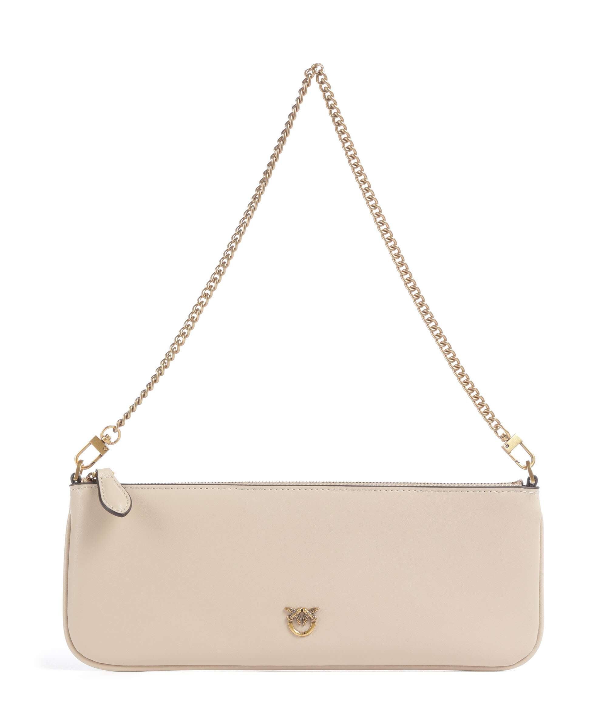 Pinko Flat Horizontal Shoulder bag beige/grigio fumo/antique gold