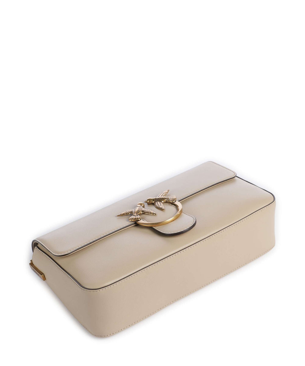 Pinko Love One Classic Slouchy Crossbody bag beige/grigio fumo/antique gold