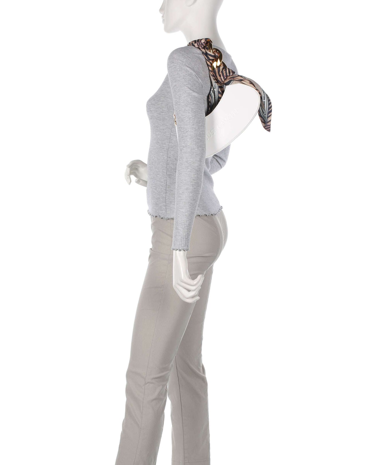 Just Cavalli Chain Foulard Shoulder bag white