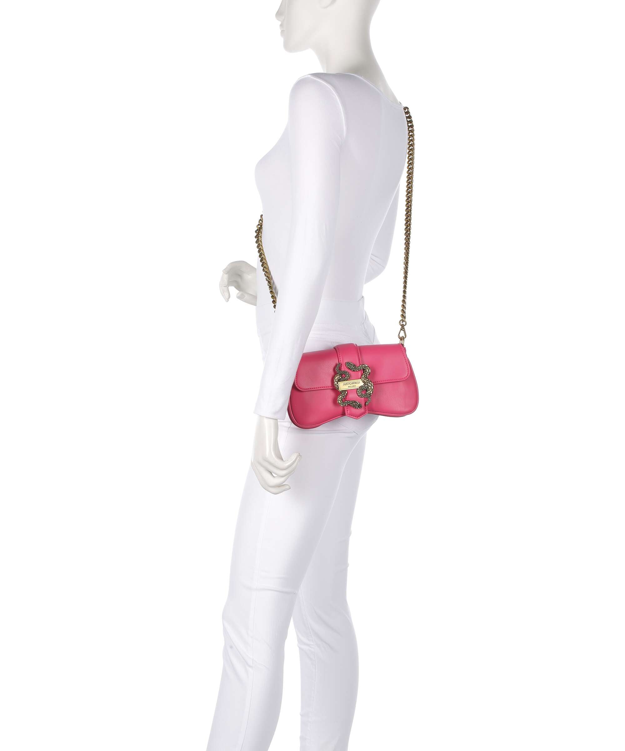 Just Cavalli Iconic Snakes Crossbody bag rose red