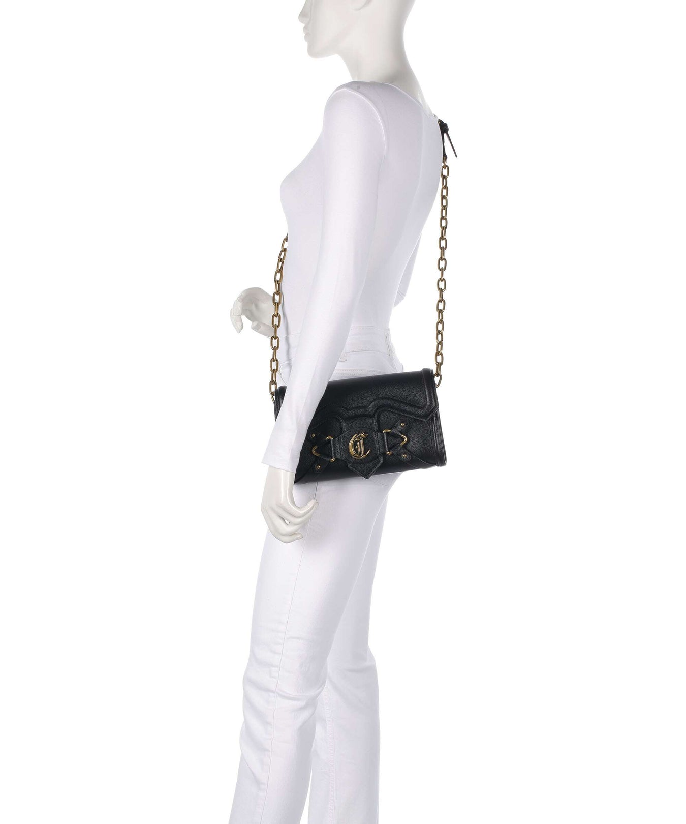 Just Cavalli Crossed Laces Crossbody bag black
