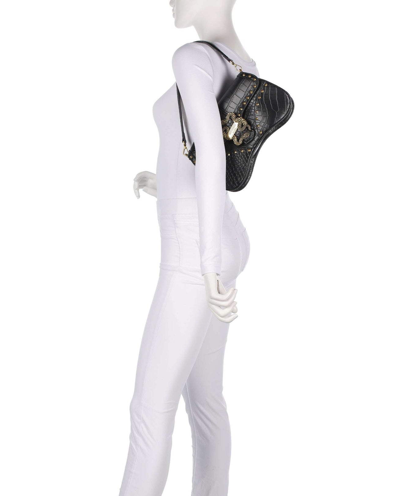 Just Cavalli Iconic Snakes Shoulder bag black