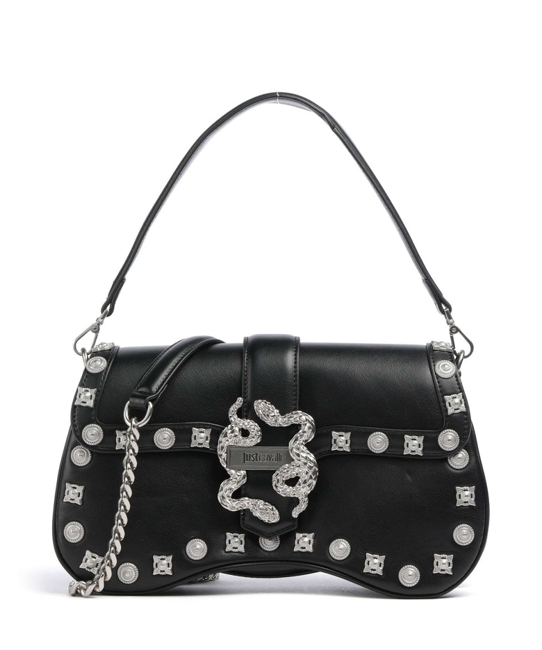 Just Cavalli Iconic Snakes Shoulder bag black