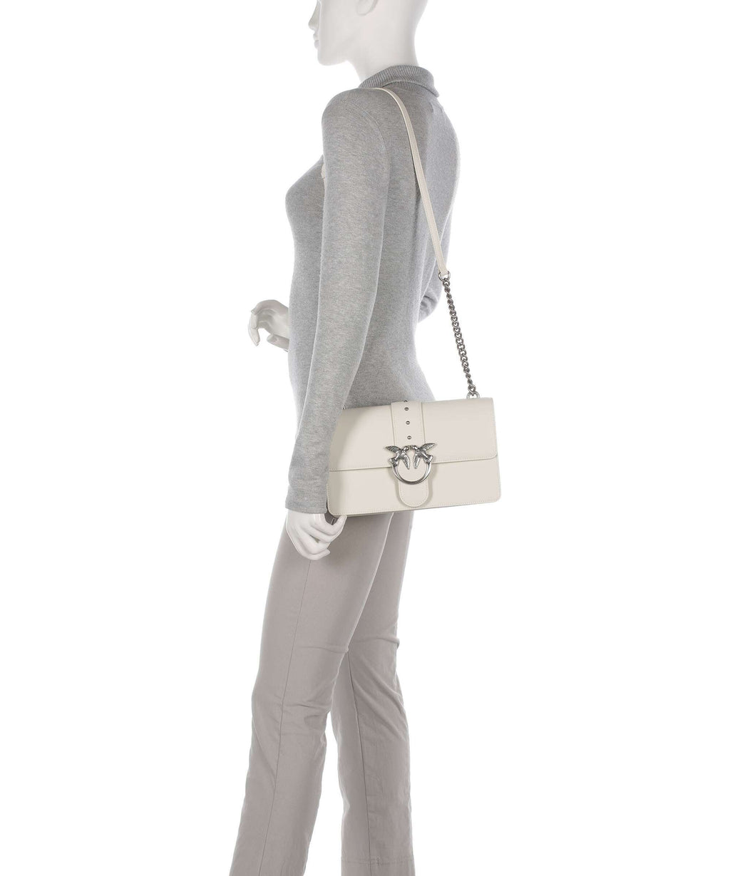 Pinko Love One Classic Crossbody bag bianco seta/old silver