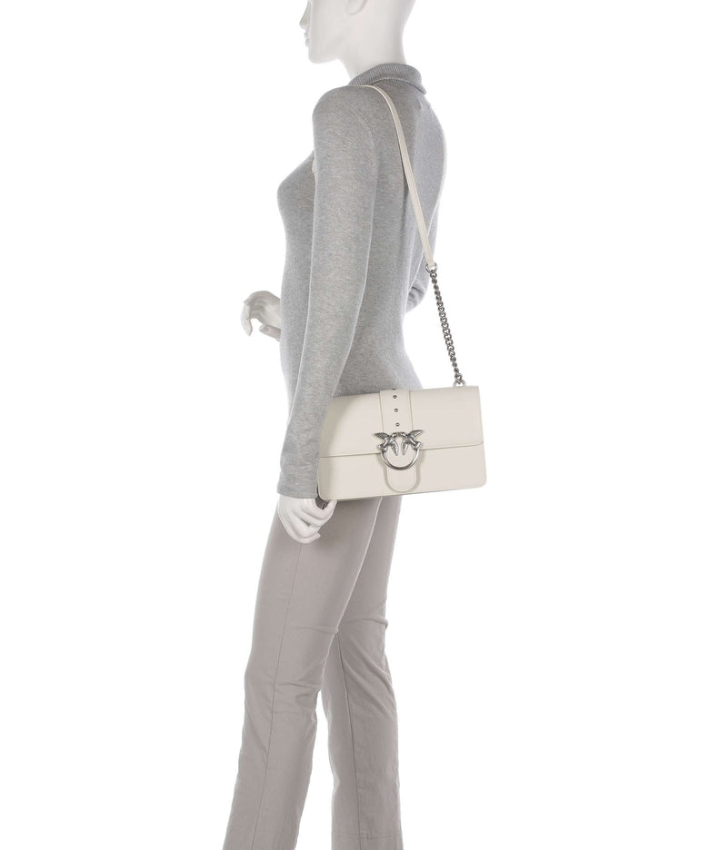 Pinko Love One Classic Crossbody bag bianco seta/old silver