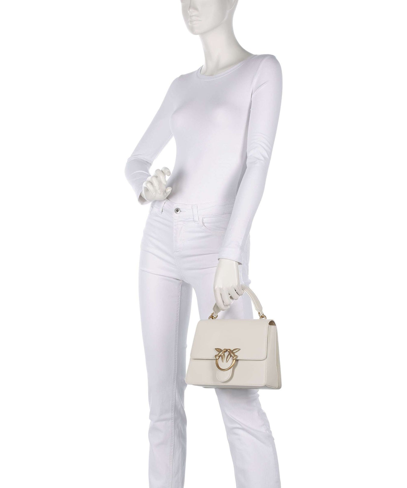 Pinko Love One Classic Handbag bianco seta/antique gold