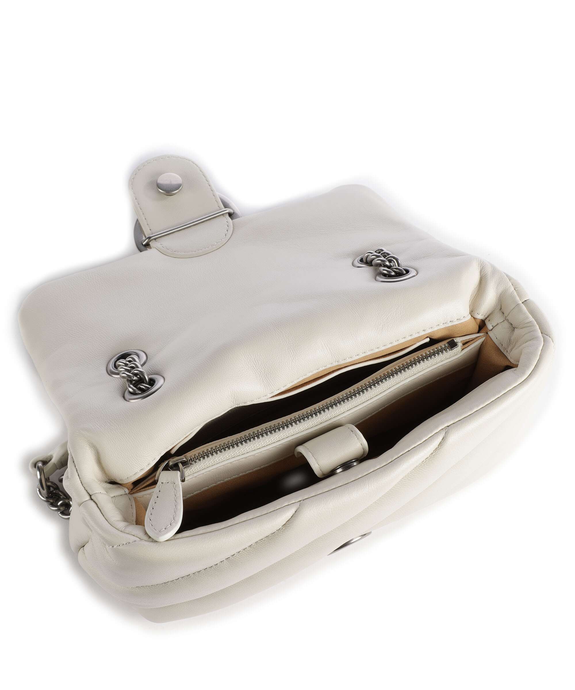 Pinko Love Puff Mini Shoulder bag bianco seta/old silver