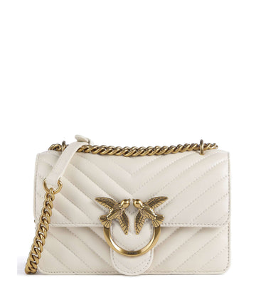 Pinko Love One Mini Bolso de hombro bianco seta/antique gold