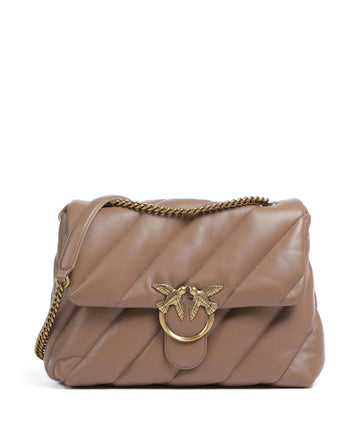 Pinko Love Puff Big Bolso de hombro biscotto zenzero/antique gold