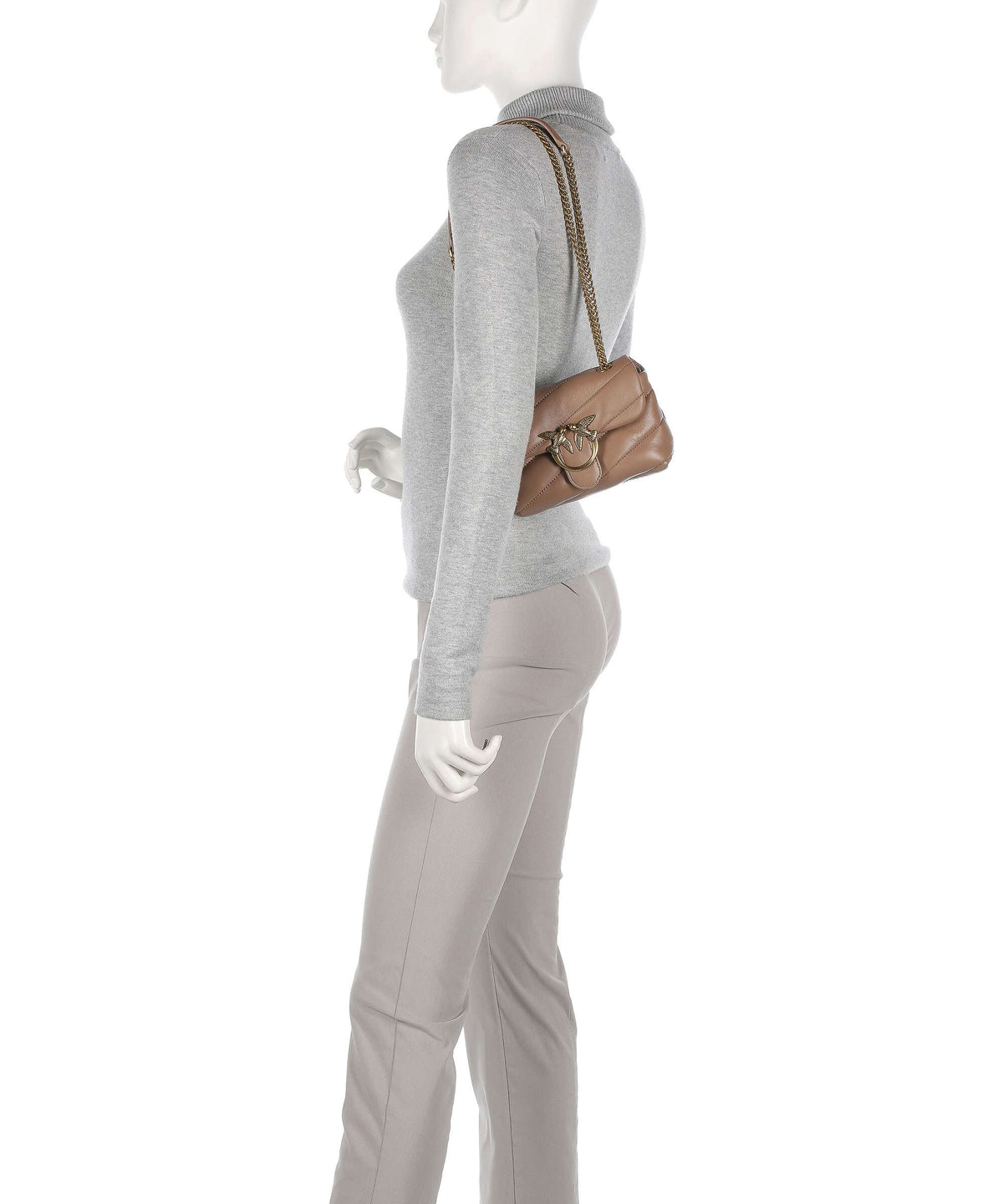 Pinko Love Puff Baby Shoulder bag biscotto zenzero/antique gold