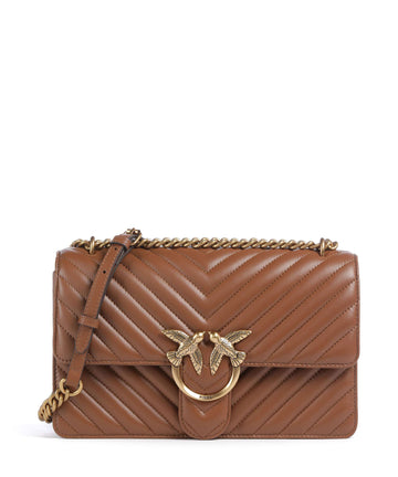 Pinko Love One Classic Bolso de hombro marrone/leone/antique gold