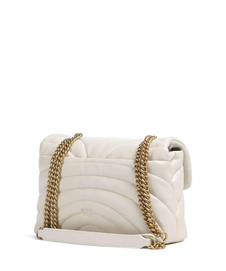 Pinko Love Puff Classic Shoulder bag bianco seta/antique gold