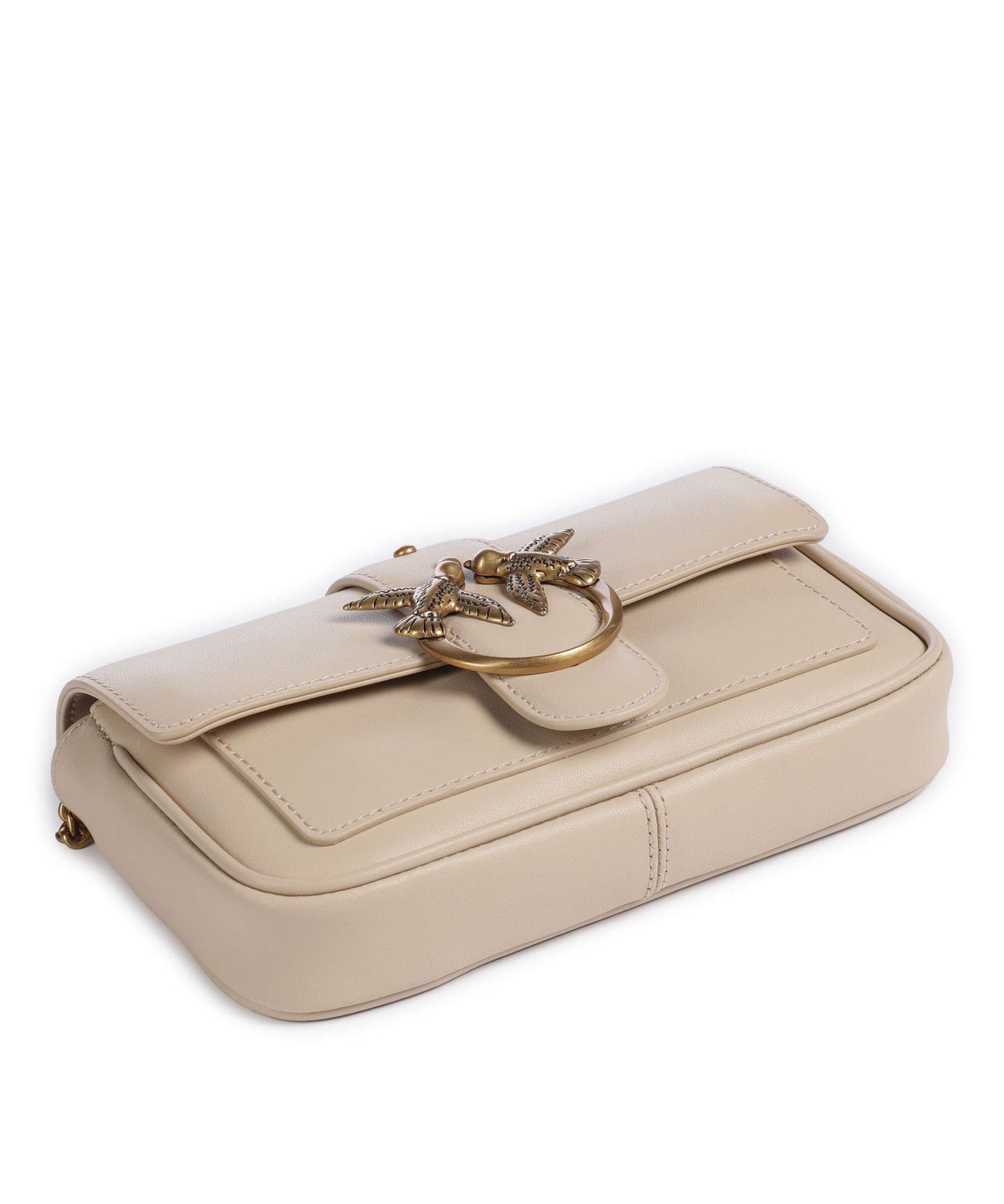 Pinko Love One Pocket Wallet beige/grigio fumo/antique gold