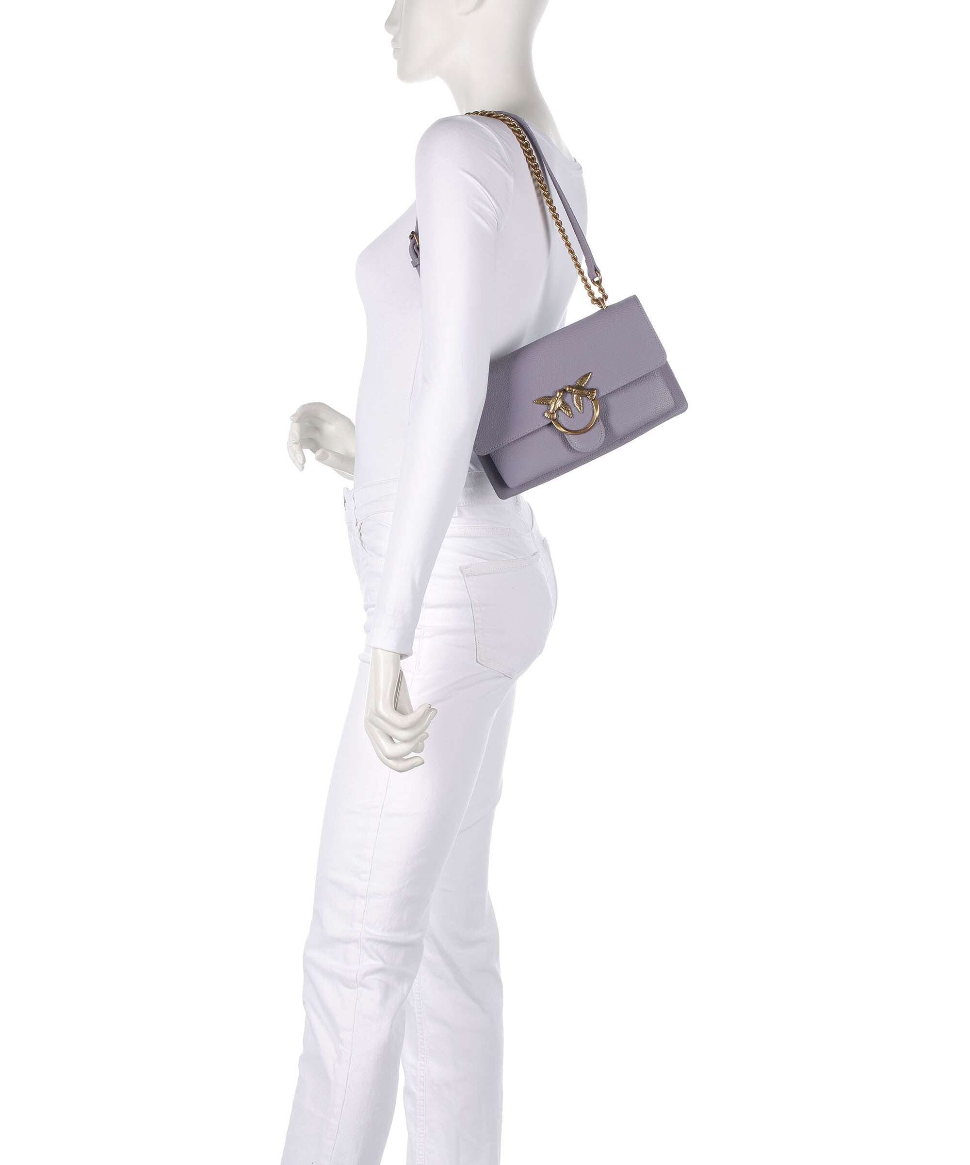 Pinko Love Soft Mini Shoulder bag cenerre viola/antique gold