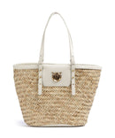 Pinko Love Summer Bolsa shopping bianco seta/antique gold