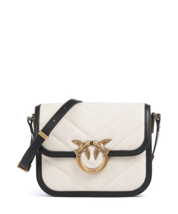 Pinko Love Box Mini Bandolera beige/navy stripes