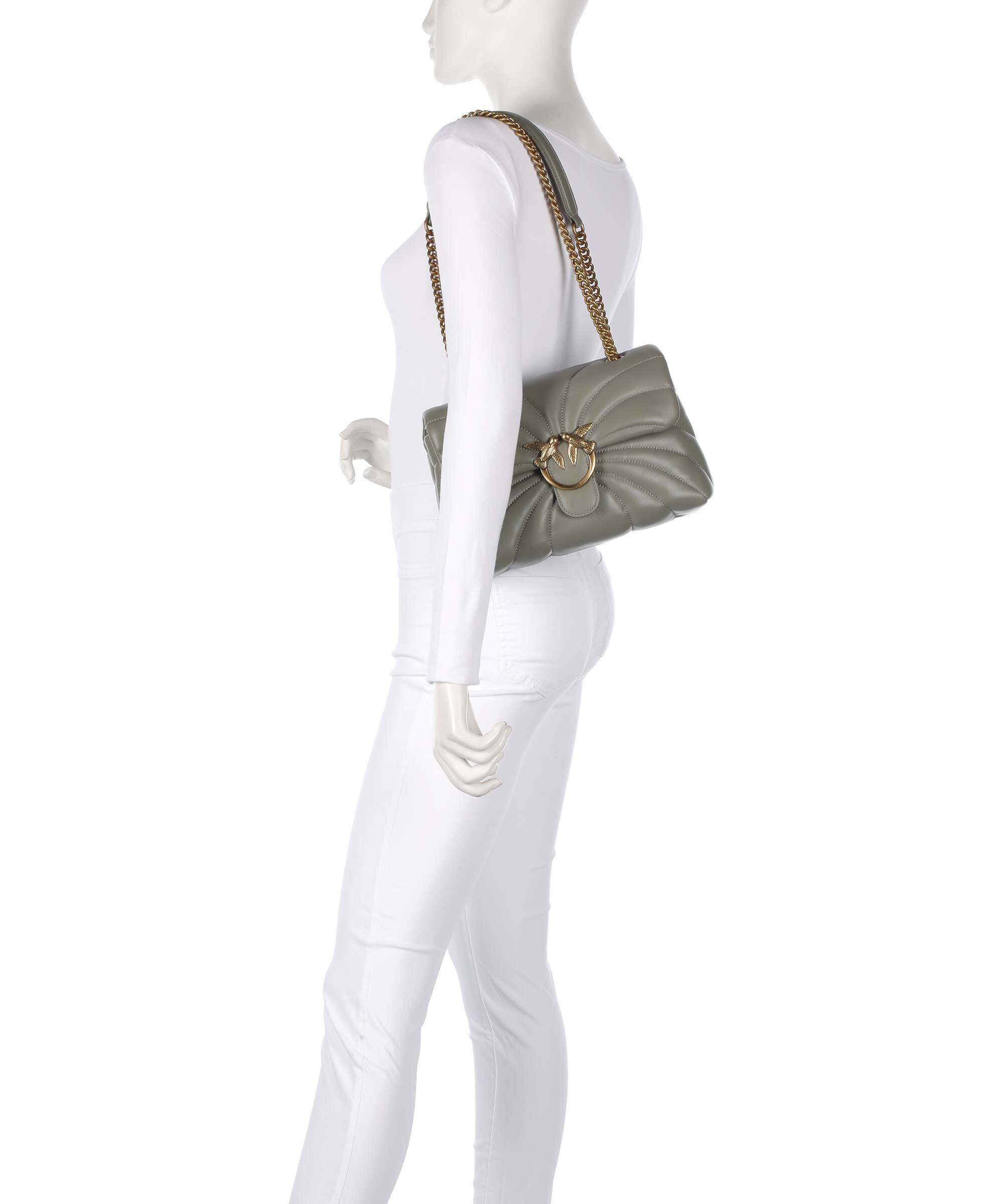 Pinko Love Puff Classic Shoulder bag verde vertiver/antique gold