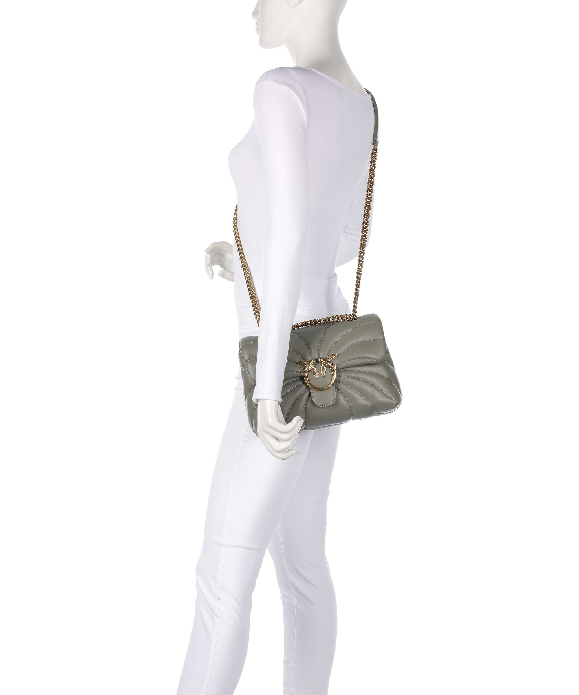 Pinko Love Puff Classic Shoulder bag verde vertiver/antique gold
