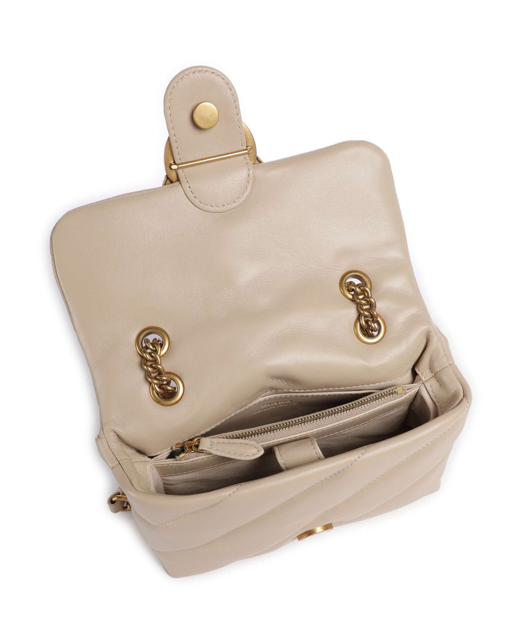 Pinko Love Puff Mini Shoulder bag beige/grigio fumo/antique gold