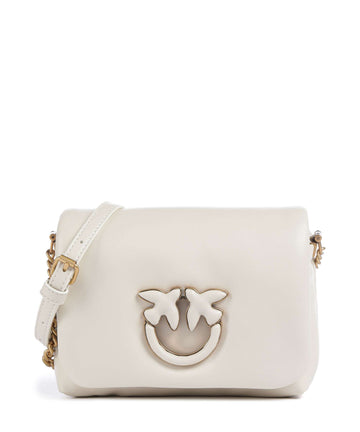 Pinko Love Click Puff Baby Bandolera bianco seta/antique gold