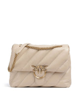 Pinko Love Puff Big Bolso de hombro beige/grigio fumo/antique gold