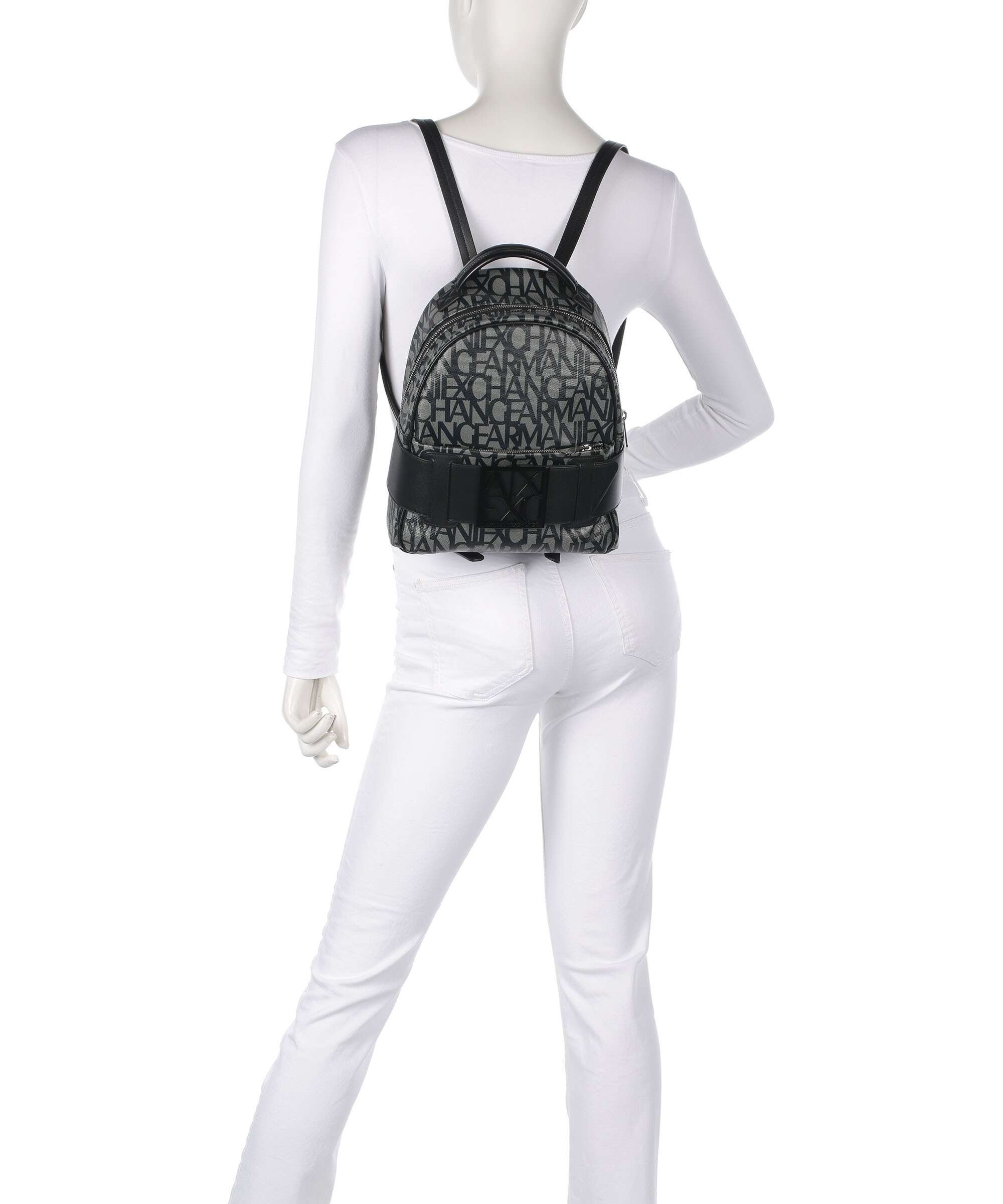 Armani Exchange Susy Backpack beige/navy stripes