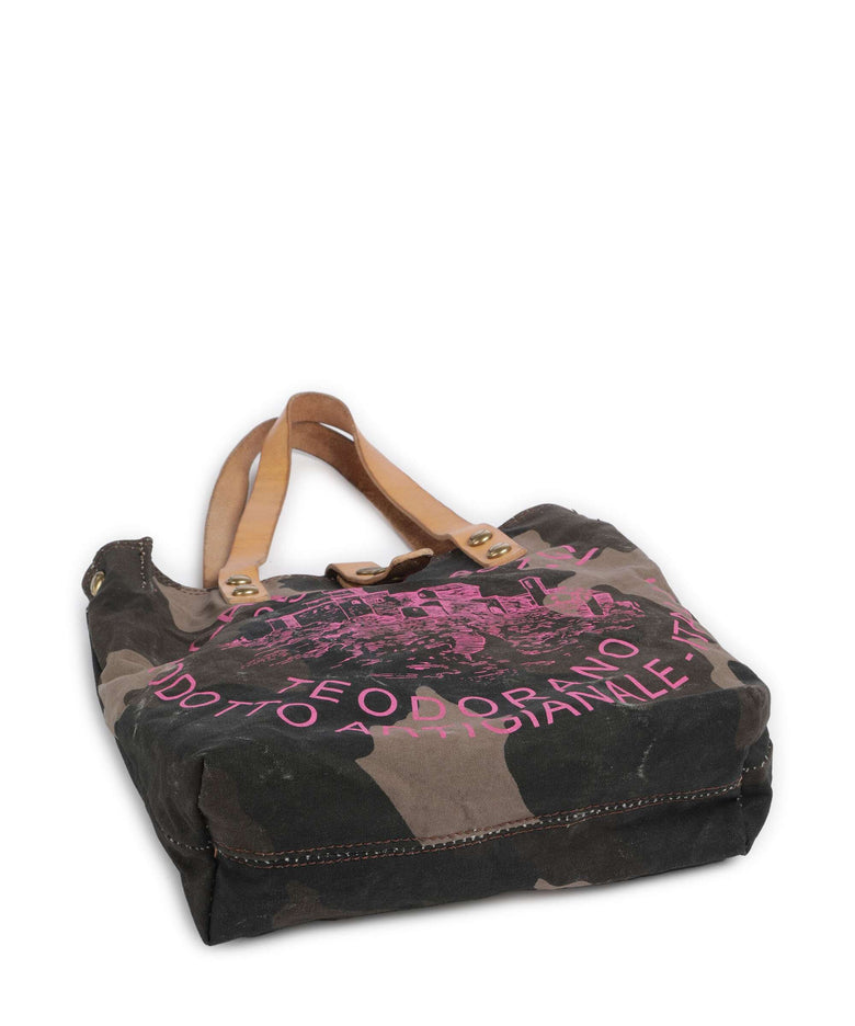 Campomaggi Tote bag camouflage/naturale/fuxia