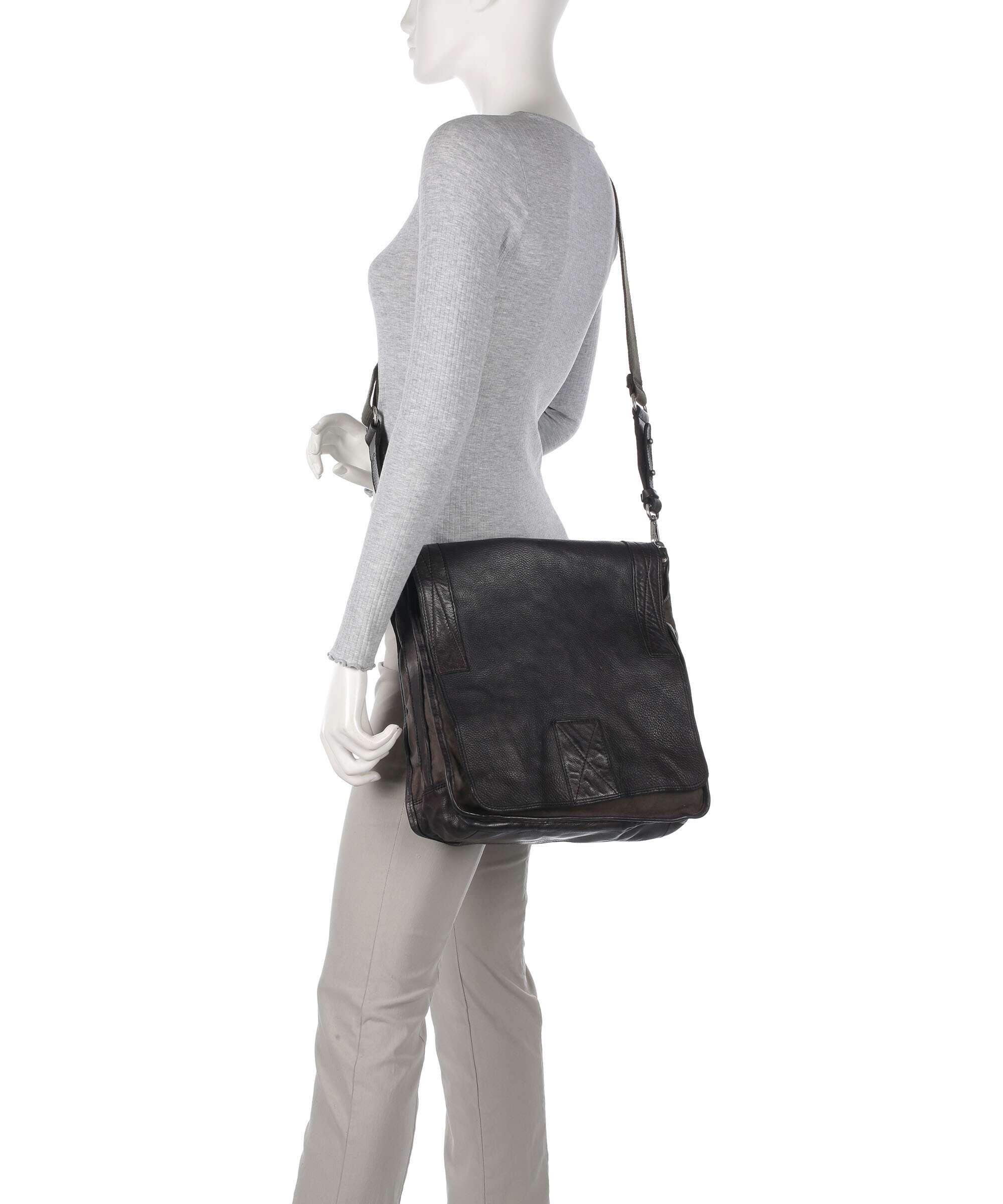 Campomaggi Messenger bag verde militare/grigio