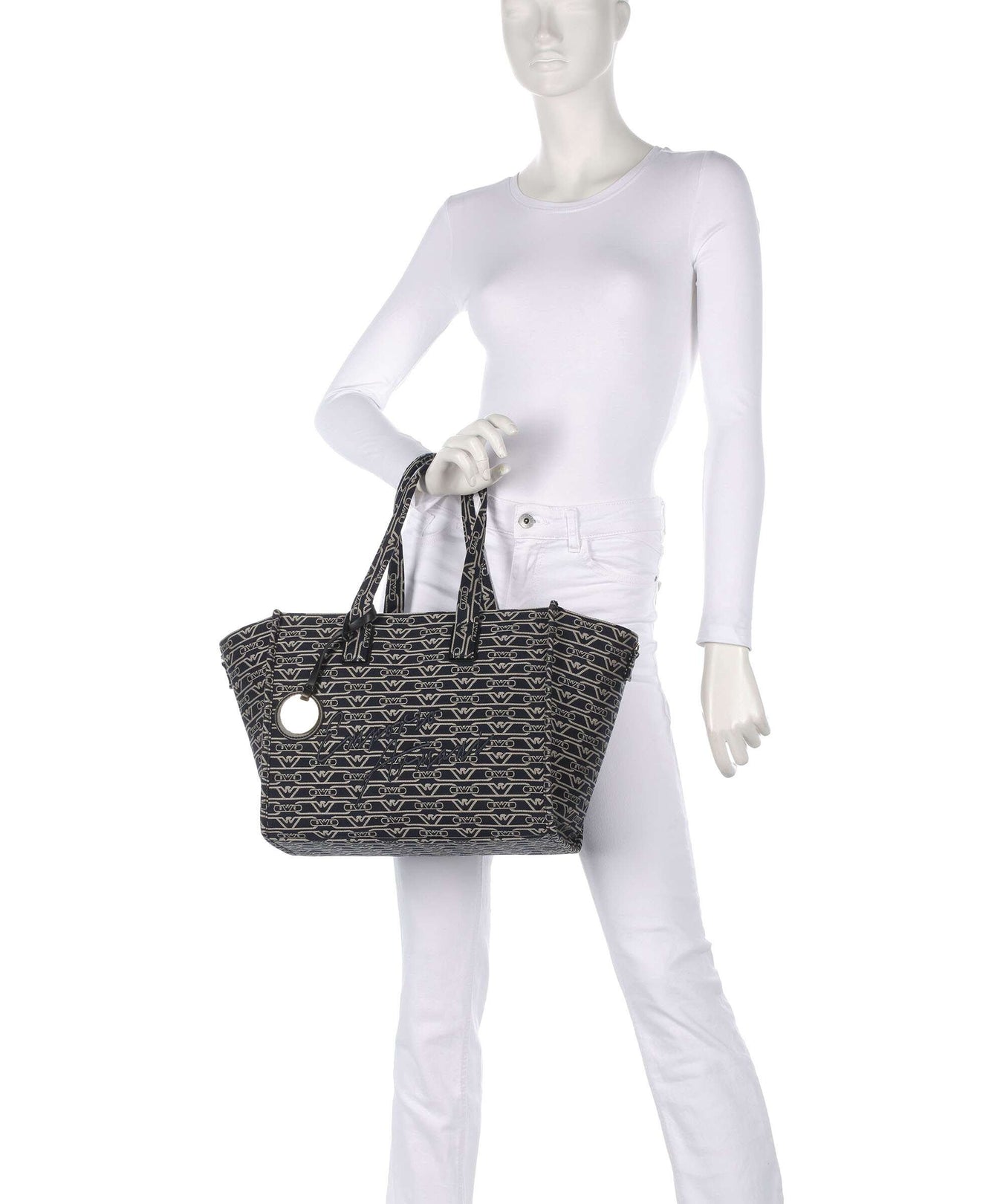 Emporio Armani La Gio Tote bag blu/ecru