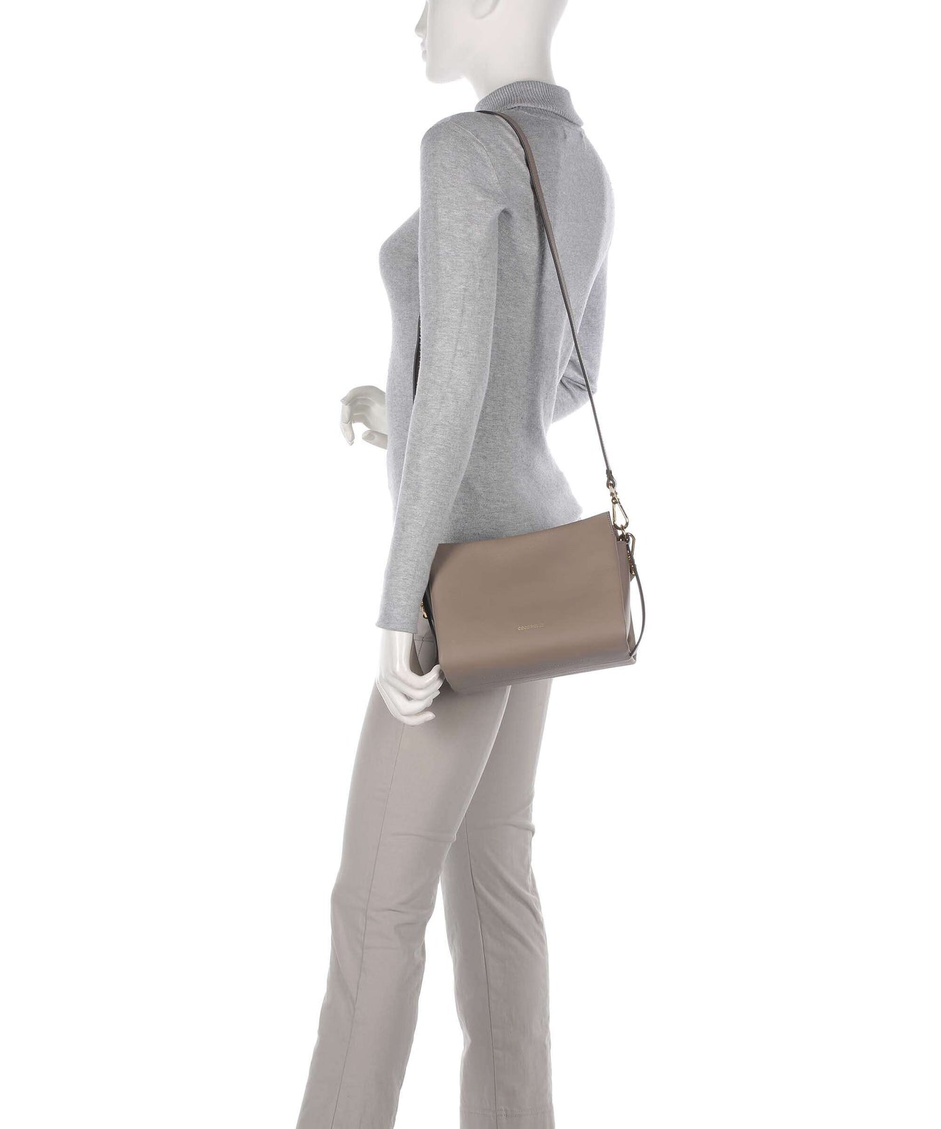 Coccinelle Boheme Grana Double Handbag warm taupe/rosette