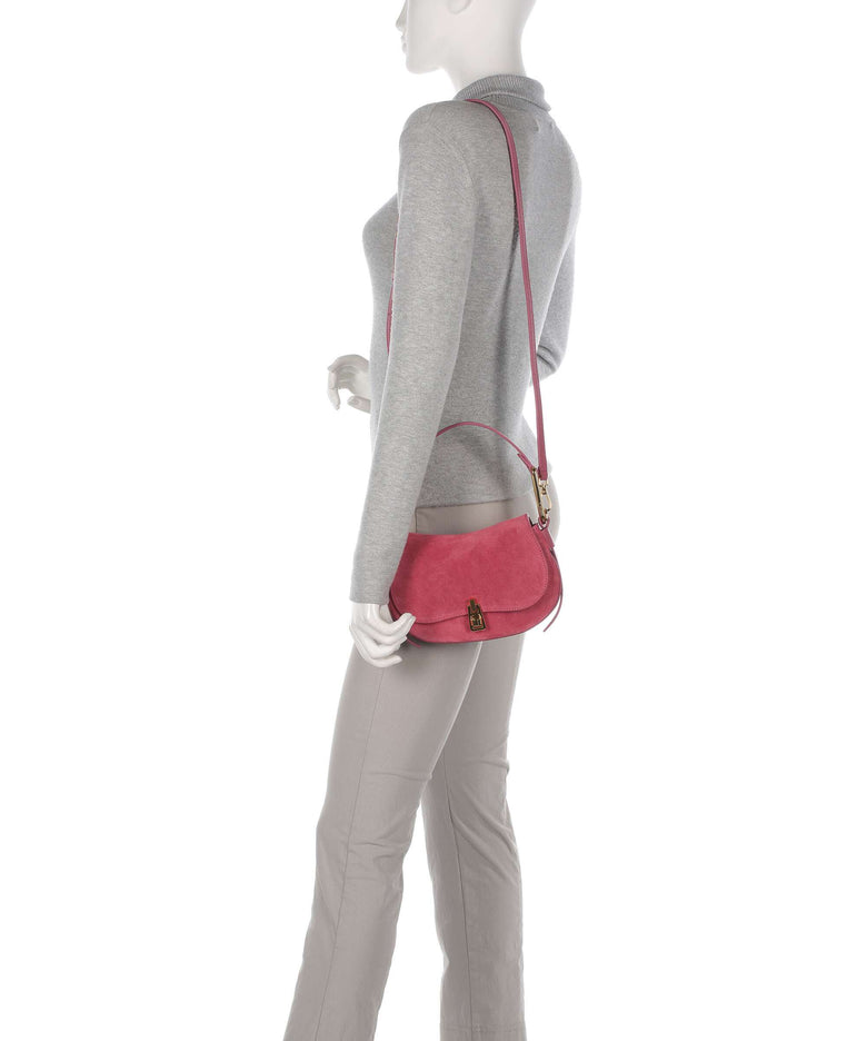 Coccinelle Magie Suede Shoulder bag rosewood
