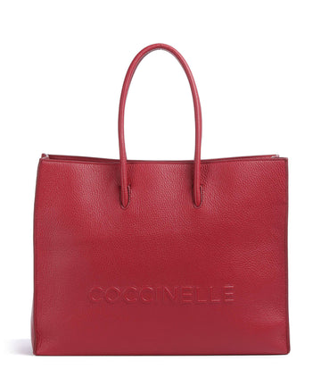 Coccinelle Myrtha Maxi Logo Bolsa shopping sangria