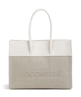 Coccinelle Myrtha Bolsa shopping natural/blanco