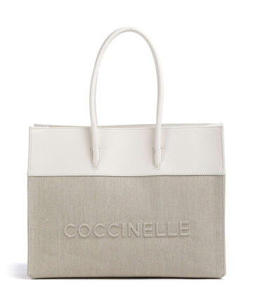 Coccinelle Myrtha Bolsa shopping natural/blanco