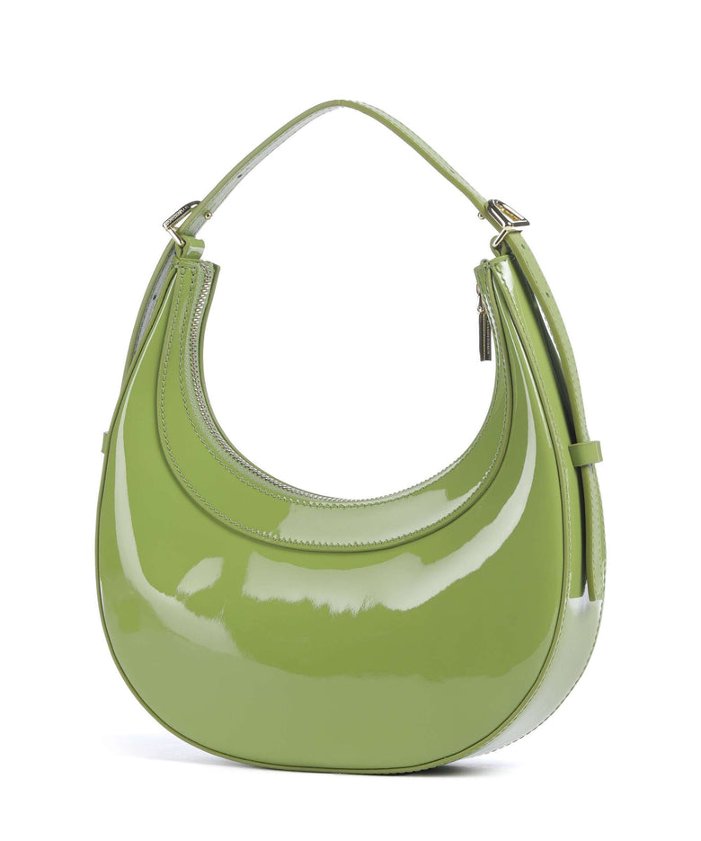 Coccinelle Whisper Patent Shoulder bag guacamole