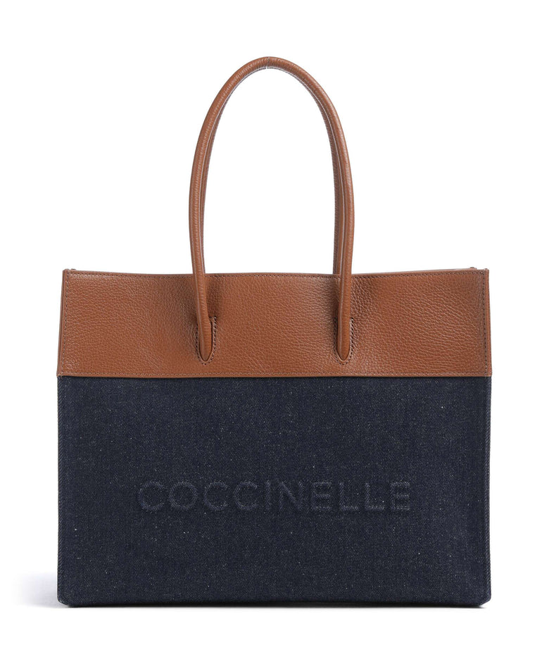 Coccinelle Myrtha Denim Tote bag blue/cognac