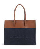 Coccinelle Myrtha Denim Bolsa shopping blue/cognac