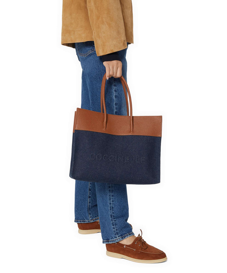 Coccinelle Myrtha Denim Tote bag blue/cognac