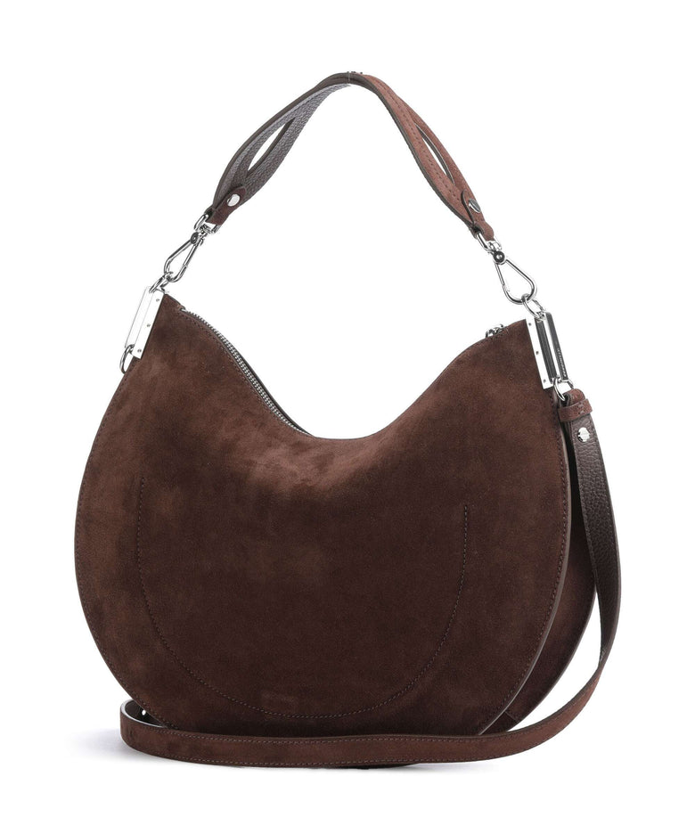 Coccinelle Sunup Suede Shoulder bag brunette