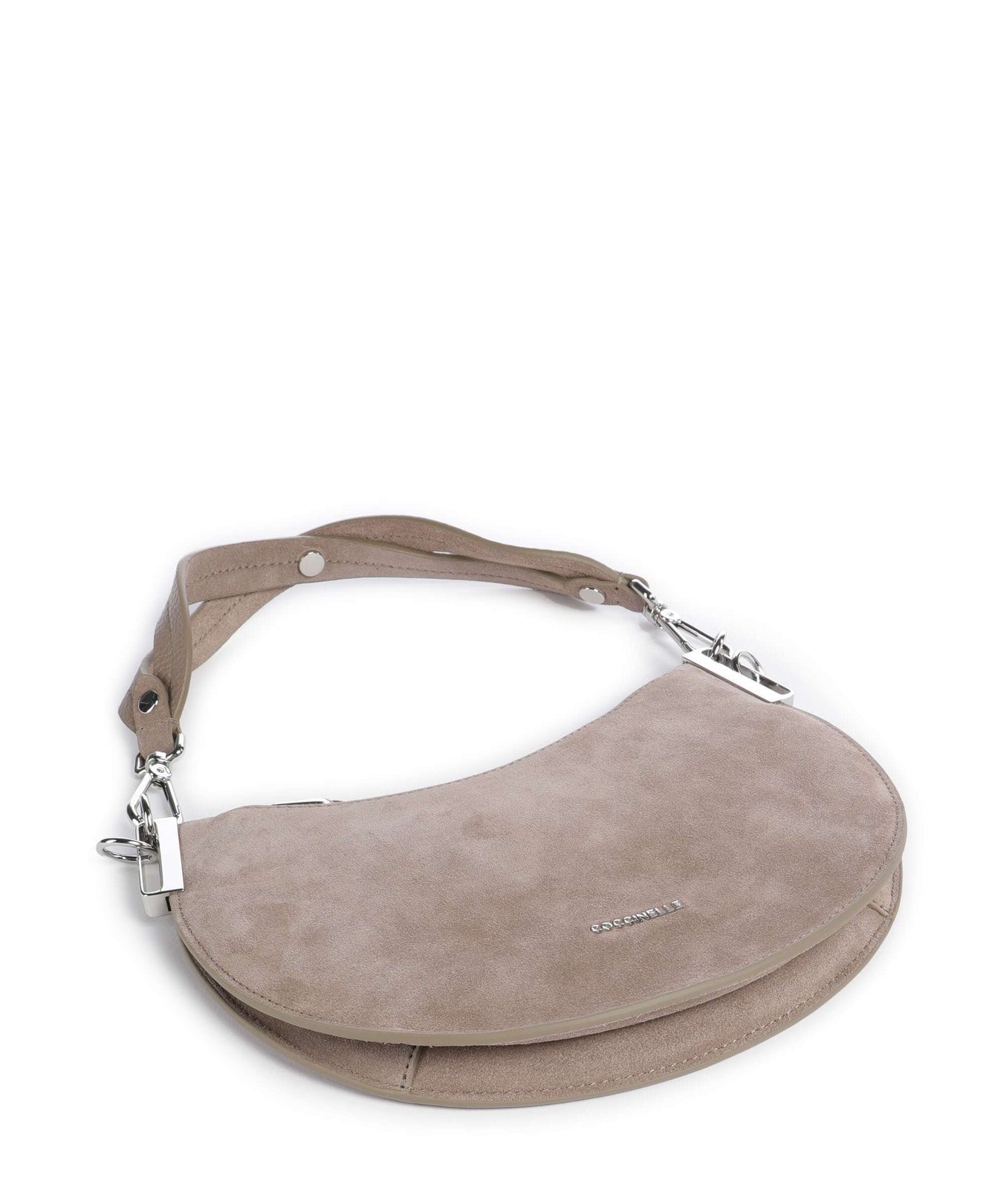 Coccinelle Sunup Suede Shoulder bag warm taupe