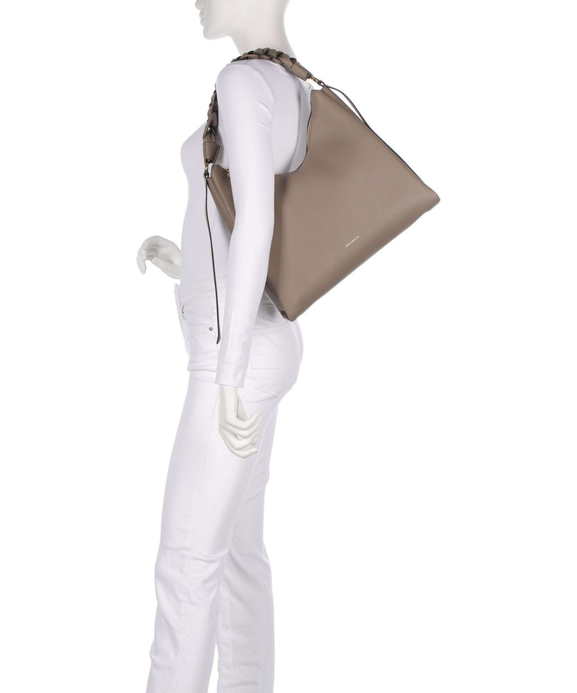 Coccinelle Boheme Grana Double Hobo bag warm taupe/rosette