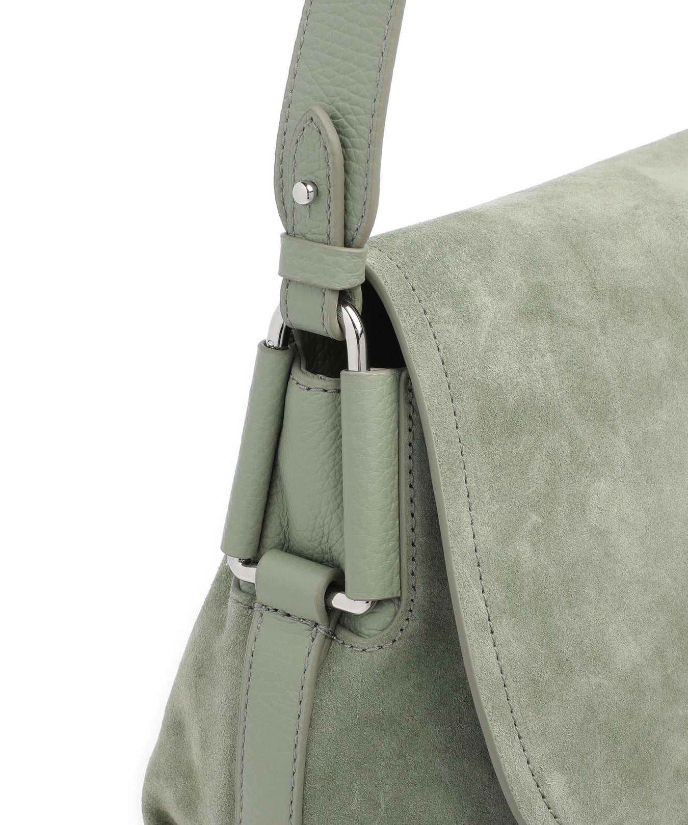 Coccinelle Rebekka Suede Shoulder bag greenery