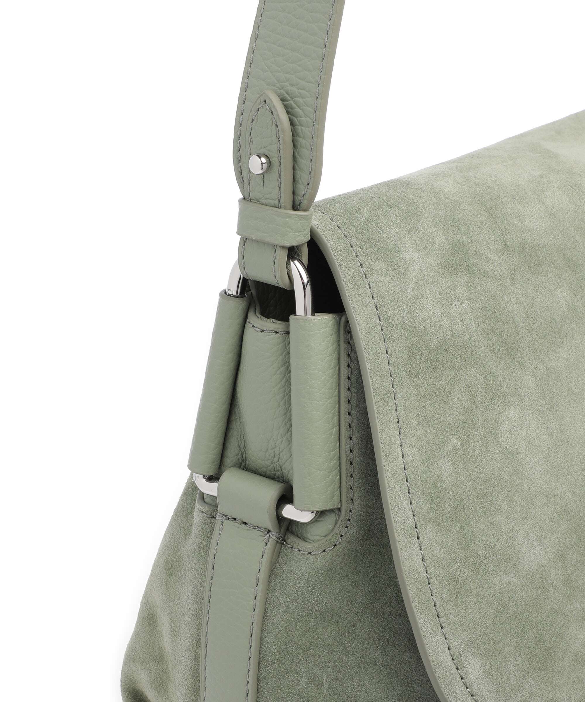 Coccinelle Rebekka Suede Shoulder bag greenery