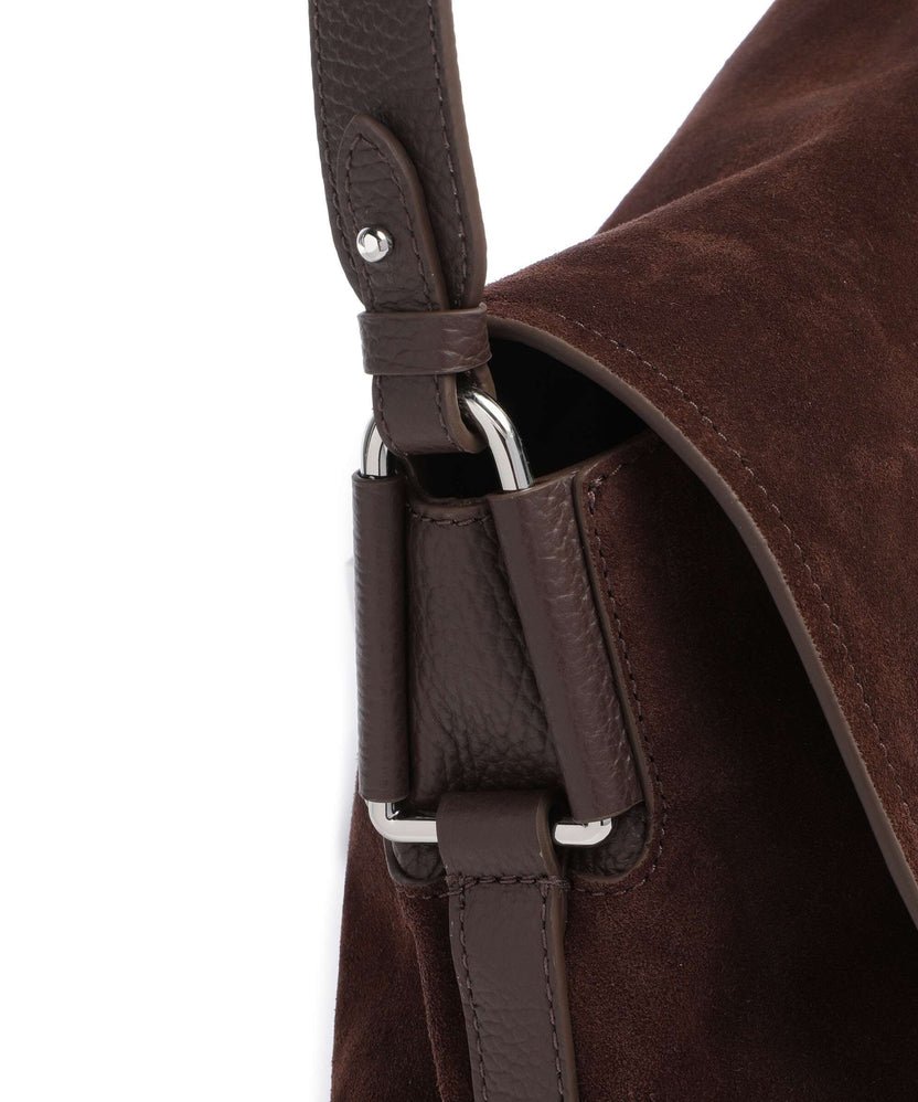 Coccinelle Rebekka Suede Shoulder bag brunette