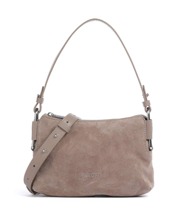 Coccinelle Rebekka Suede Shoulder bag warm taupe