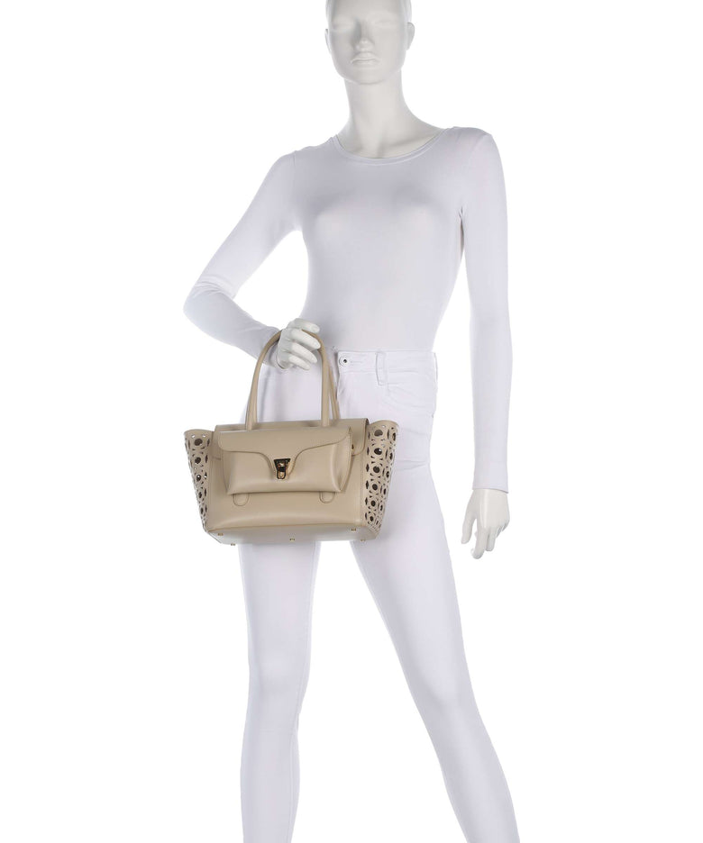 Coccinelle Beat Double Monogram Handbag sandshell